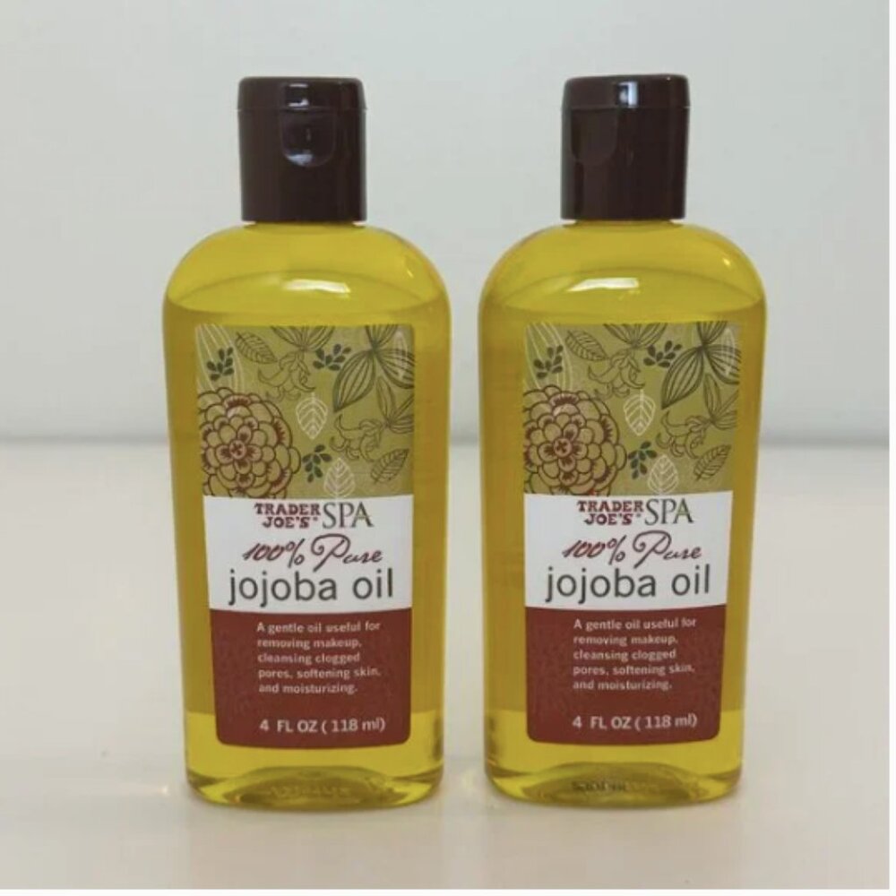 2 X Trader Joe's Spa 100% Pure Natural Jojoba Oil 4 oz Each NEW NWT